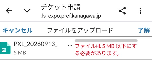ファイルをアップロード